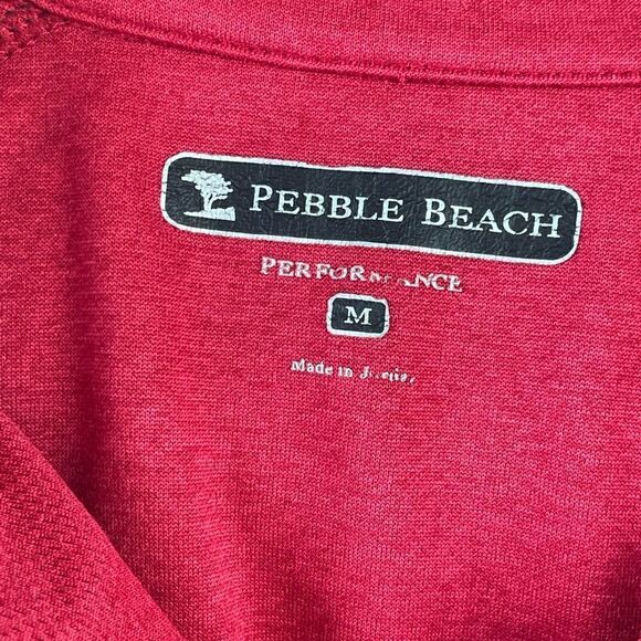 Pre-Owed Pebble Beach Mens Performance Golf Red Pullover Size M - Picture 5 of 6
